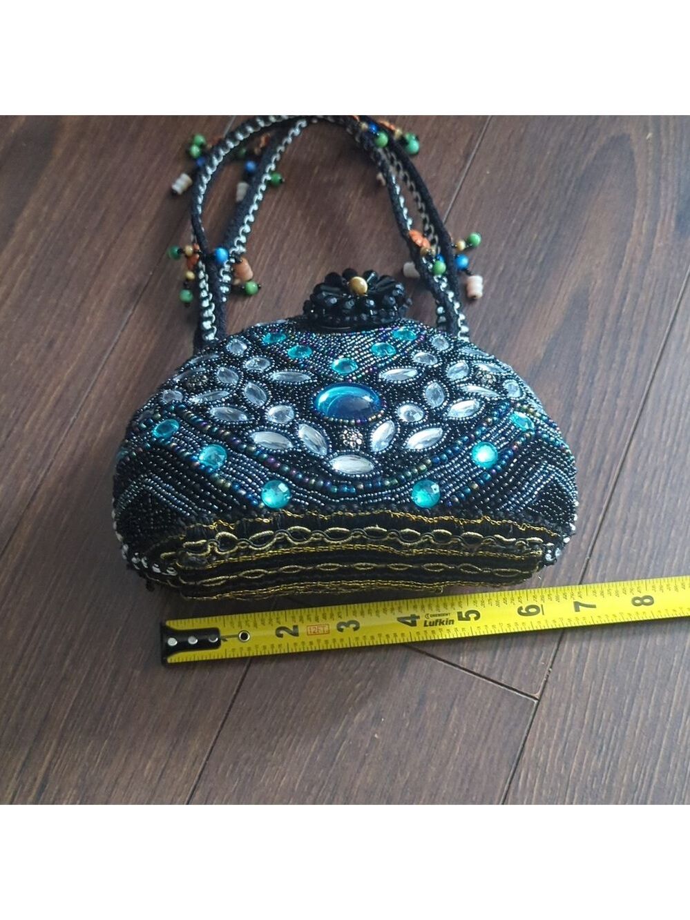 Handmade Beaded & Rhinestone Handbag - Picture 8 of 12